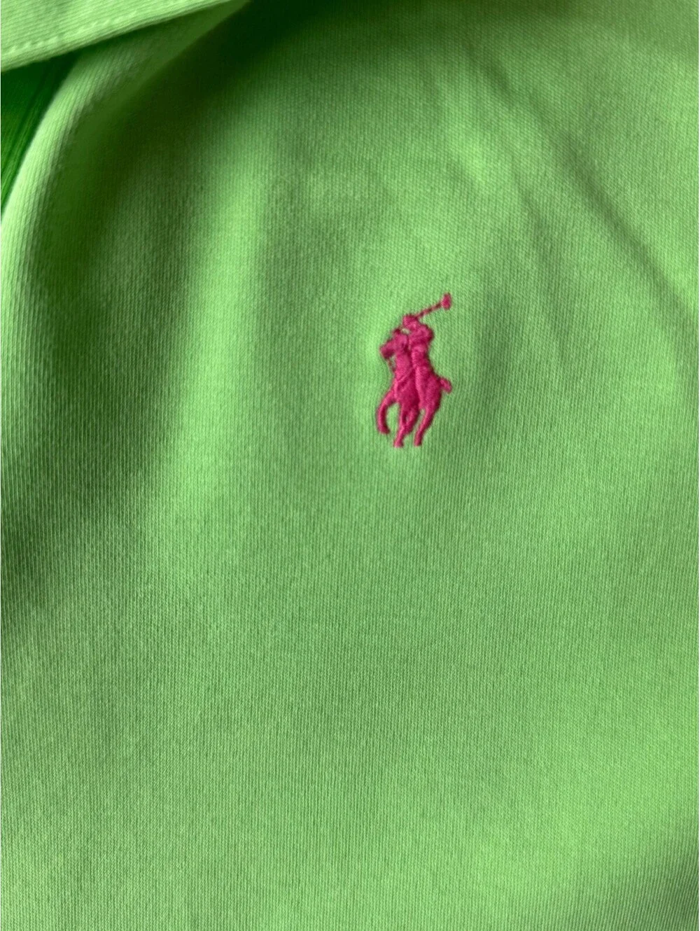 Polo Ralph Lauren Men’s Green Short Sleeve Polo Shirt Pink Pony Logo Size L